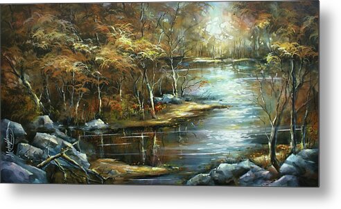 Landscape Metal Print featuring the painting Landscape by Michael Lang