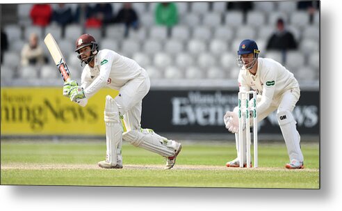 People Metal Print featuring the photograph Lancashire v Surrey - Specsavers County Championship: Division One #2 by Gareth Copley