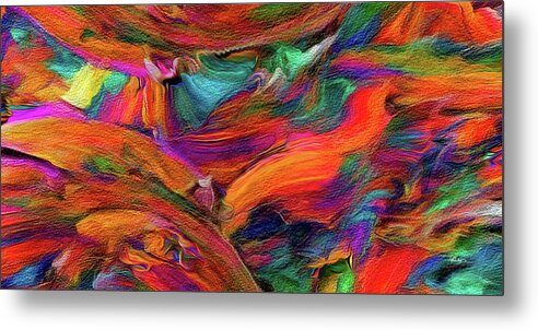 Abstract Metal Print featuring the digital art Abstract Painting - Chaos by Russ Harris