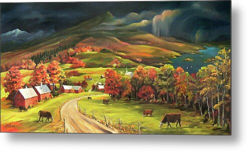 Fall Metal Print featuring the painting An Autumn Melody by Nancy Griswold