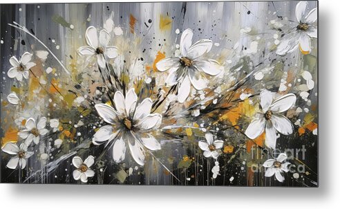 Daisy Flowers Metal Print featuring the painting An Explosion Of Daisies by Tina LeCour