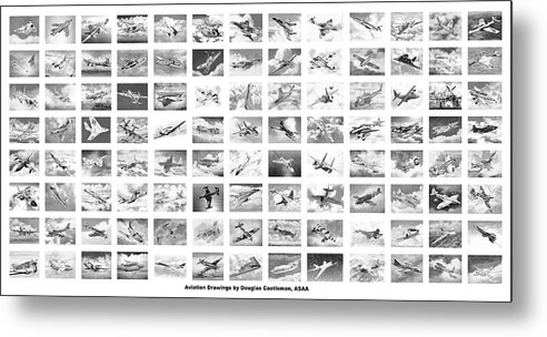Aviation Metal Print featuring the drawing Aviation Drawings Poster by Douglas Castleman