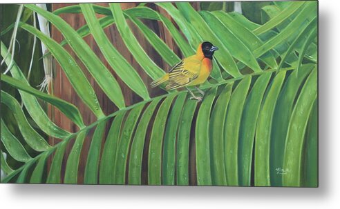 Birds Metal Print featuring the painting Black Headed Weaver by Tammy Taylor