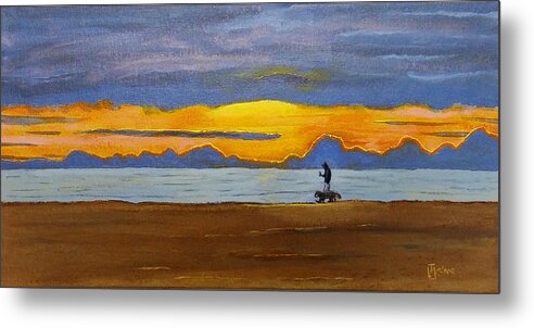 Beach Metal Print featuring the painting Buddy Time by Mike Kling