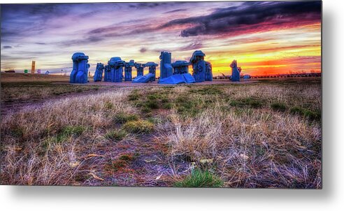 Carhenge Metal Print featuring the photograph Carhenge Springing Ahead by Steve Sullivan