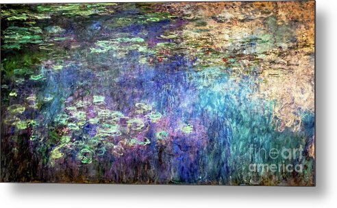 Claude Monet Water-Lilies Fine Art Print On Canvas Paint Brushstrokes poster on sheet 
