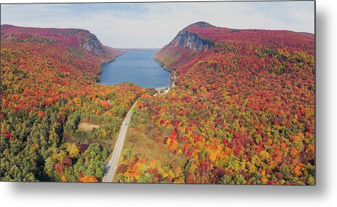 Bvt Metal Print featuring the photograph Fall Road Leads To Lake Willoughby, VT by John Rowe