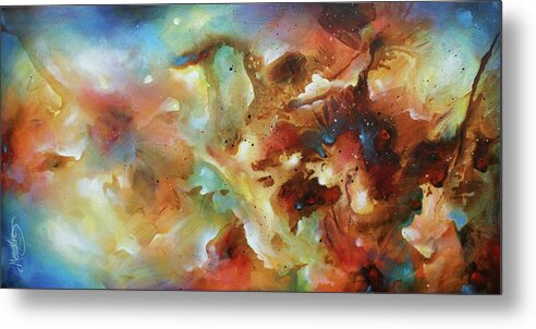 Abstract Metal Print featuring the painting Outside In by Michael Lang