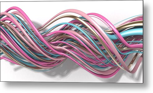 Abstract Metal Print featuring the digital art Lines and Curves 12 by Scott Norris