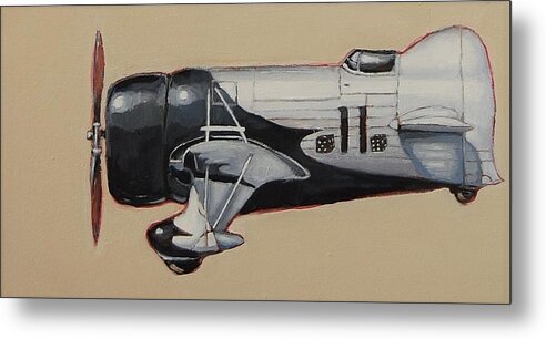 Vintage Plane Metal Print featuring the painting Little Gee Bee by Jean Cormier