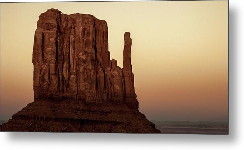 Monument Valley Metal Print featuring the photograph Mitten of Monument Valley - Vintage Panorama by Gregory Ballos