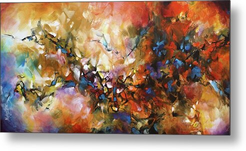 Abstract Metal Print featuring the painting Natural Intervention by Michael Lang