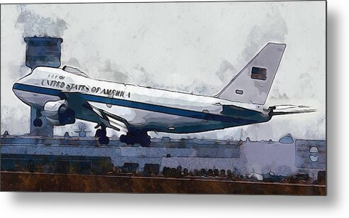 E-4b Metal Print featuring the mixed media Nightwatch on final by Christopher Reed