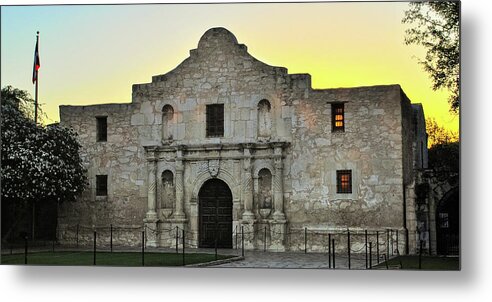 America Metal Print featuring the photograph Panoramic Alamo Sunrise - San Antonio Texas by Gregory Ballos