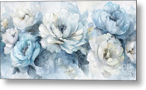 Peony Flowers Metal Print featuring the painting Peony Opera by Tina LeCour