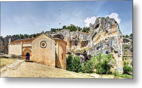Templar Hermitage Metal Print featuring the photograph Romanesque Mountain Church - Short Vintage version by Weston Westmoreland