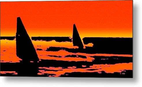 Sailiing Metal Print featuring the photograph Sailing In Paradise - Silhouette by VIVA Anderson