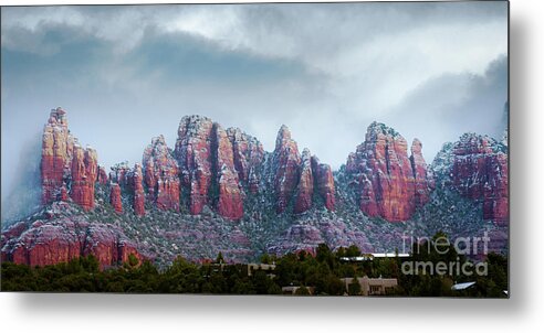 Sedona Metal Print featuring the photograph Sedona Snow 1708P by Kenneth Johnson