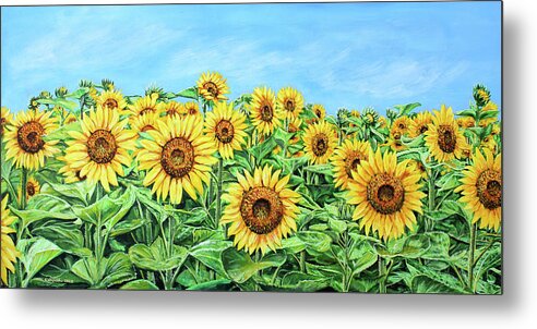 Sunflowers Metal Print featuring the painting Sunflowers by Karl Wagner