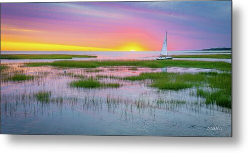 Cape Cod Metal Print featuring the photograph Sunset Sail by Jim Carlen