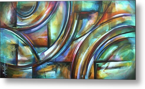 Abstract Metal Print featuring the painting Tangibles by Michael Lang