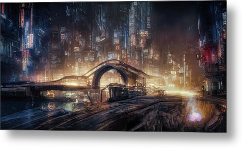 Ai Metal Print featuring the digital art The River Canal Road by Micah Offman