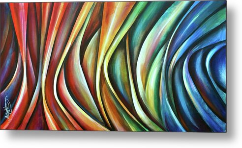 Abstract Metal Print featuring the painting Tremors by Michael Lang