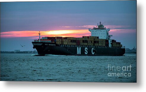 Msc Metal Print featuring the photograph Twilight Departure - Charleston by Dale Powell