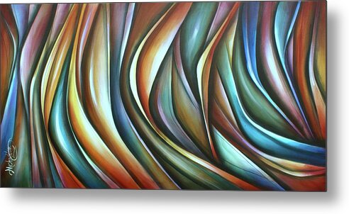 Multicolor Metal Print featuring the painting Wisp by Michael Lang