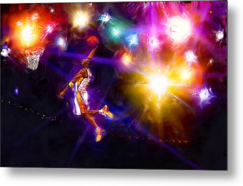 Kobe Bryant Metal Print featuring the digital art A Star Is Born #1 by Alan Greene