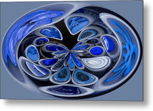 Blue Buttons Metal Print featuring the photograph Blue buttons by Jean Noren