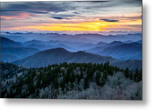 Blue Ridge Parkway Metal Print featuring the photograph Blue Ridge Parkway Landscape Photography - Hazy Shades of Winter by Dave Allen