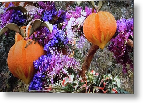 Flowers Metal Print featuring the photograph Floral Peaches by Linda Phelps