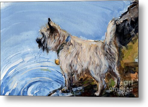 Dog And Water Metal Print featuring the painting Great Bay by Molly Poole