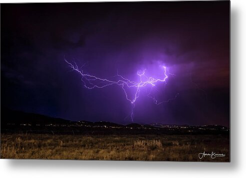 Lightning Metal Print featuring the photograph Fading Colors by Aaron Burrows