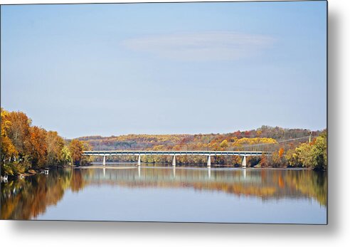 River Metal Print featuring the photograph Autumn on the Delaware #1 by Elsa Santoro