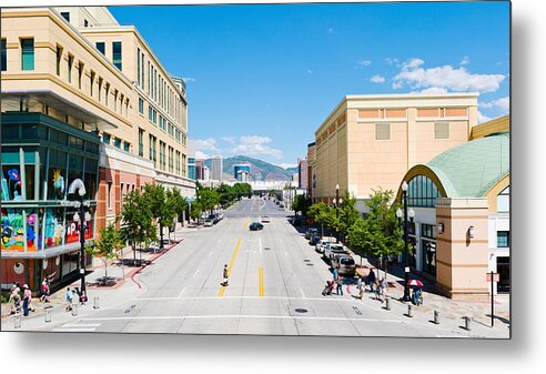 Photography Metal Print featuring the photograph Gateway Shopping Center, Downtown Salt #1 by Panoramic Images