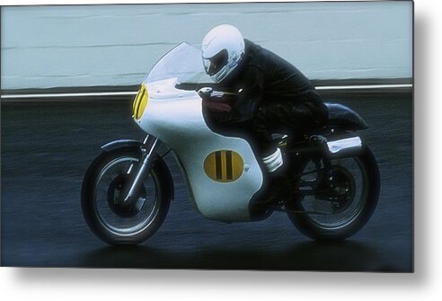 1958 Metal Print featuring the photograph 1958 AJS 7R Tim Jackson by John Colley