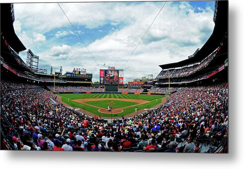 Atlanta Metal Print featuring the photograph Washington Nationals V Atlanta Braves #2 by Scott Cunningham