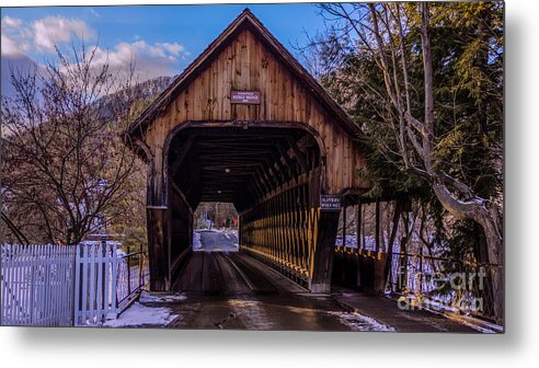 Vermont Covered Bridge Metal Print featuring the photograph Woodstock Middle Bridge. #1 by New England Photography