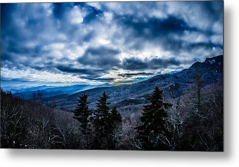 Road Metal Print featuring the photograph Blue Ridge Parkway Winter Scenes In February #6 by Alex Grichenko