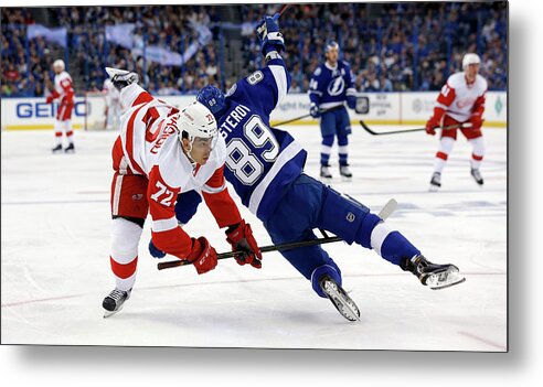 Playoffs Metal Print featuring the photograph Detroit Red Wings V Tampa Bay Lightning #6 by Mike Carlson