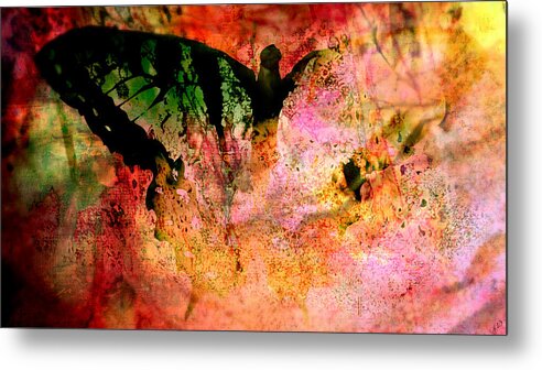 Acrylic Metal Print featuring the painting Acid Wings by Ally White