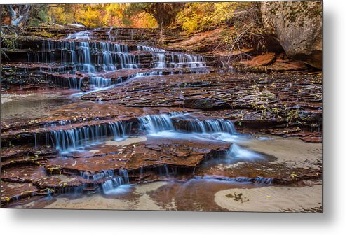 Arch Angel Falls Metal Print featuring the photograph Arch angel falls Zion by Pierre Leclerc Photography