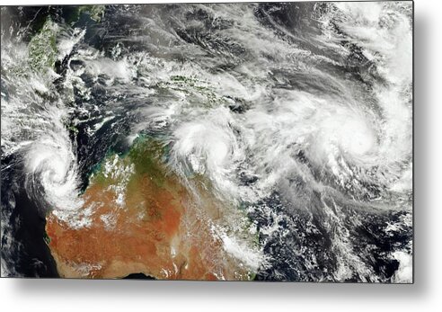 Pam Metal Print featuring the photograph Australian Tropical Cyclones by Jesse Allen/suomi Npp/nasa