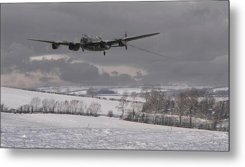 Aircraft Metal Print featuring the digital art Avro Lancaster - Limping Home by Pat Speirs