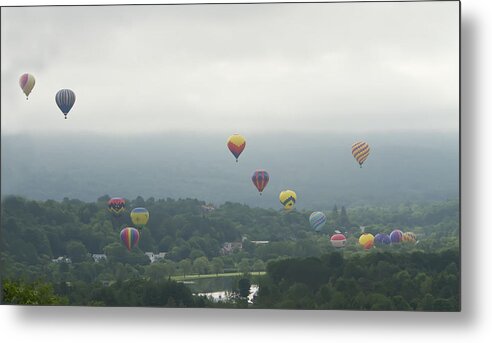 Hot Air Balloons Metal Print featuring the photograph Balloon Rise over Quechee Vermont by John Vose