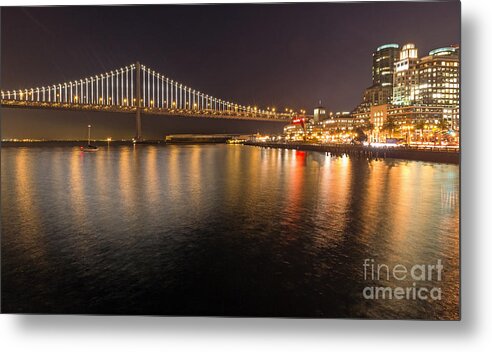 Bay Bridge Metal Print featuring the photograph Bay Bridge Lights and City by Kate Brown