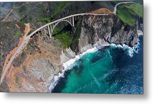 Above Metal Print featuring the photograph Bixby Bridge from above by David Levy