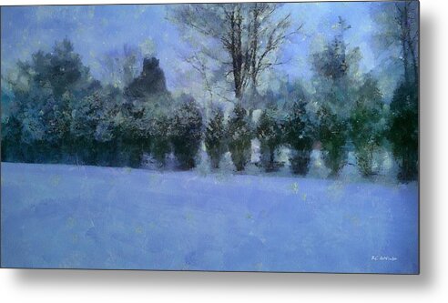 Landscape Metal Print featuring the painting Blue Dawn by RC DeWinter